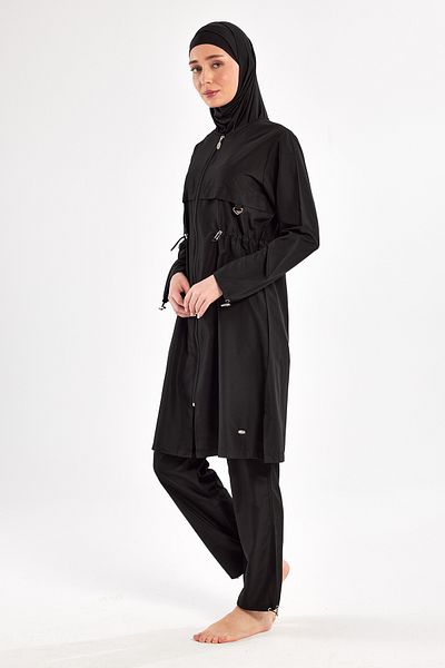 Adasea Μαγιό Ebony Long Sleeve Full Hijab 1504-25 Μαύρο