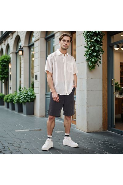 Lee Cooper Lee Cooper Textured Shirt with Front Pocket