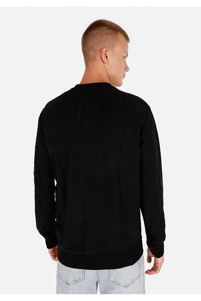 Colin's Regular Fit Round Neck Plain Men's Black Long Sleeve T-Shirt