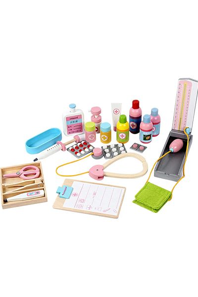rexa Medical Cart Toy Kids Doctor Pretend Play Kit with Stethoscope for Kids Doctor