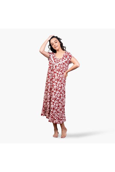 Aadaraya All-Over Floral Print Night Gown