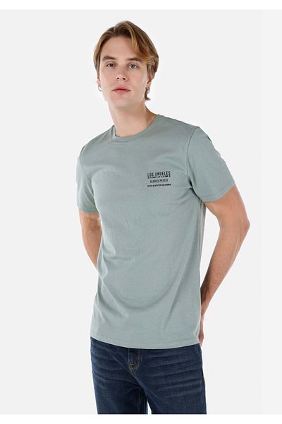 Colin's Regular Fit Round Neck Plain Men's Green Short Sleeve T-Shirt