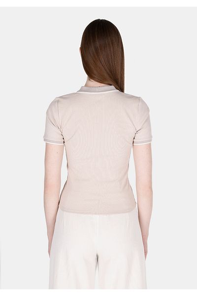 Colin's Slim Fit Polo Neck Plain Women's Beige Short Sleeve T-Shirt