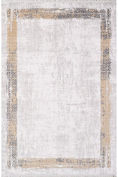 GÜMÜŞSUYU Black&brown Krem Modern Eskitme Sarı Çerçeveli Yıkanılabilir Makine...