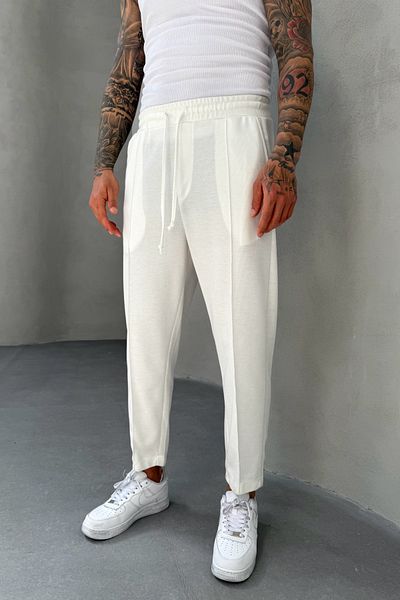 MADZEYMODA Λεπτομερές ανδρικό παντελόνι Jogger Boyfriend από ύφασμα βάφλα Mz5036
