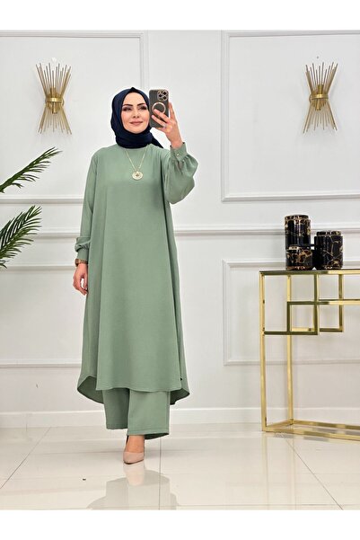 Enans Design Set de 2 piese Hijab pentru femei cu tunică și pantaloni