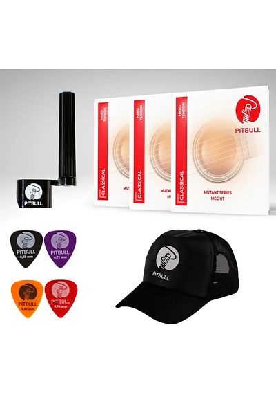Pitbull Strings Mutant Series Classical Guitar String Normal Tension Mcg Ht 3P Ssc Set of 3 Cap, Picks and Strings Wizard