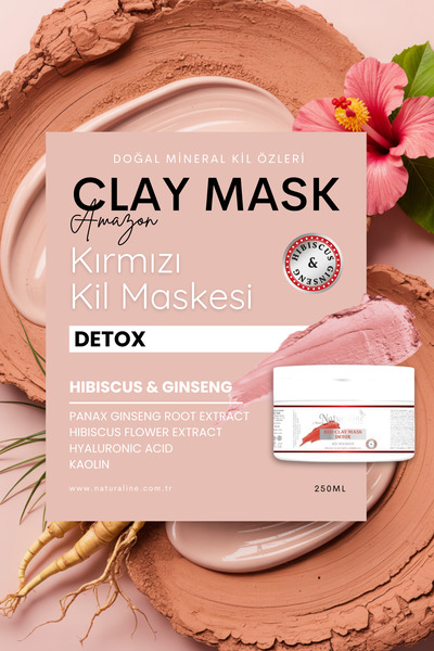 Naturaline Amazon Red Clay Mask Kırmızı Kil Maskesi 250ml