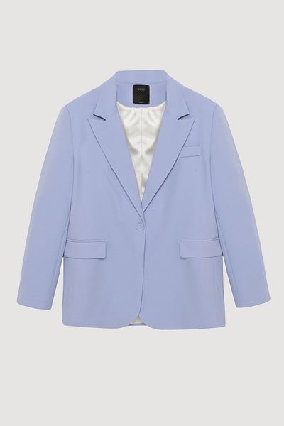 Quzu Jachetă Blazer cu un singur nasture Albastru