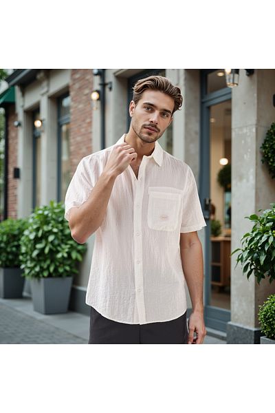 Lee Cooper Lee Cooper Textured Shirt with Front Pocket