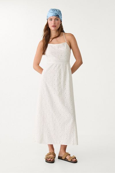 Stradivarius Embroidered midi dress