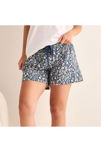 FAV Set of 2 - Floral Print Shorts with Drawstring Closure