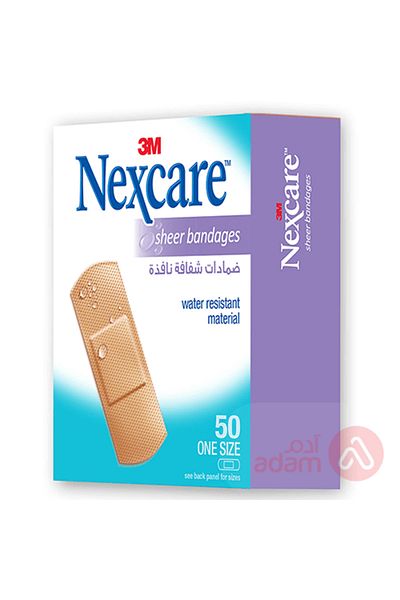 Nexcare 3M SHEER BAND W/RES ONE SIZE 50P