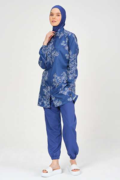 ALFASA Costum de baie pentru femei, cu model de broderie, complet acoperit, h...