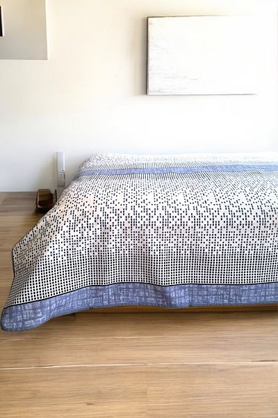Alla Turca Double Modern Mosaic Patterned Pique – Indigo |   200X240 cm |   100% Cotton