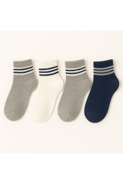 Black Arden Socks 4 Çift Unisex Kolej Model Okul Çorabı Bt-0627