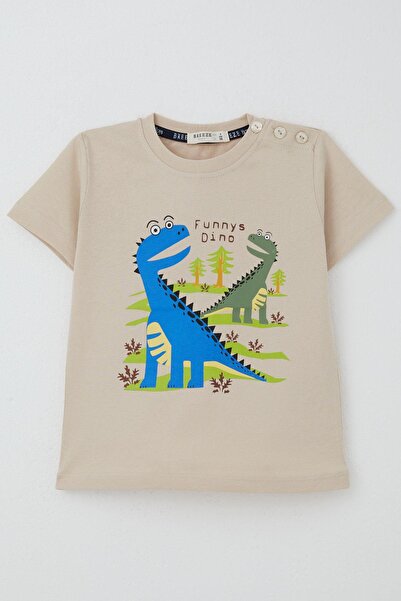 Breeze Момчешка тениска с забавен принт на динозавър, горска тема, възраст 2-...