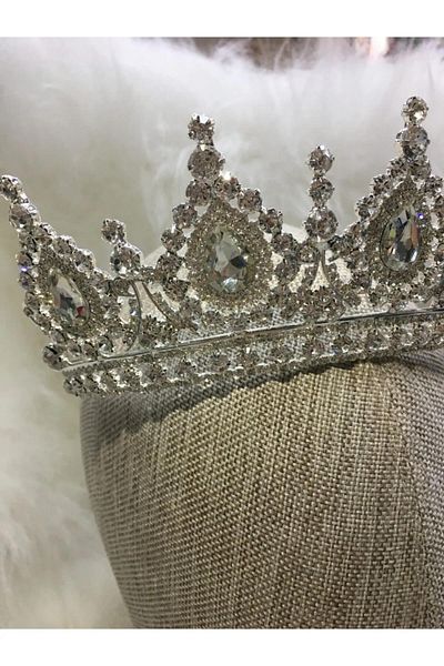 Hayalperest boncuk Crystal Jewelled High Bridal Crown
