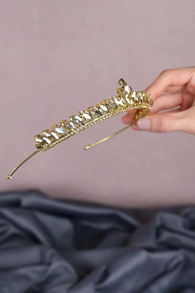 Hayalperest boncuk Thin Shuttle Stone Bridal Henna Crown
