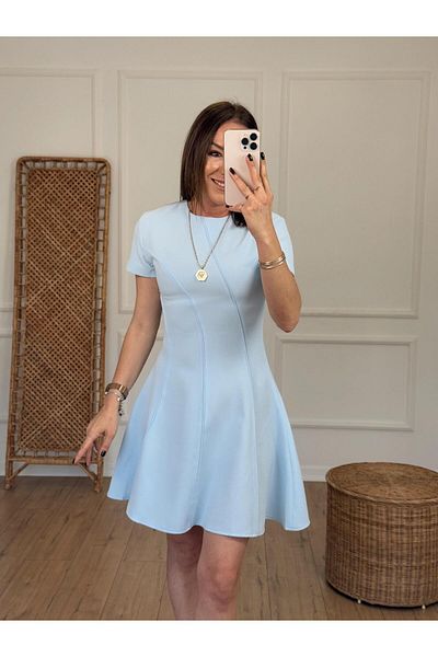 X-Young Short Sleeve Bell Dress Light Blue