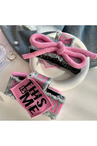 Accessories Vanilla Avenue Rose Pink Denim Blue Text Motto Utilizare zilnică Agrafă de păr pentru femei 1 bucată