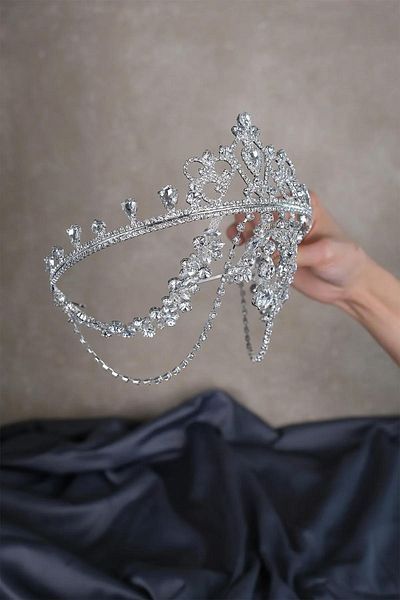 Hayalperest boncuk Hürrem Fringed Frontlet Bridal Henna Crown