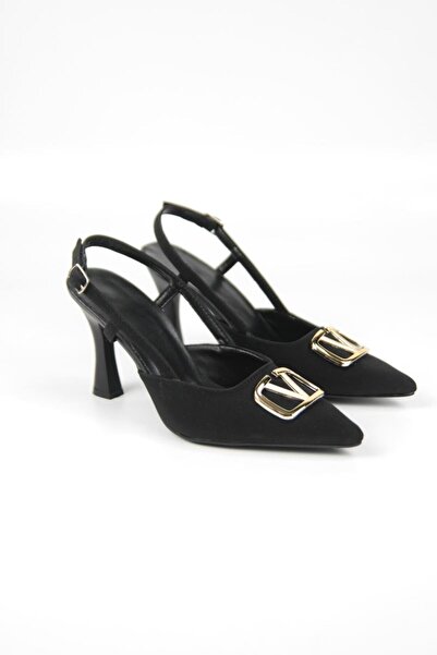 Gökhan Talay Clara Black Suede Medium Heel (8 cm) Classic Heeled Shoes