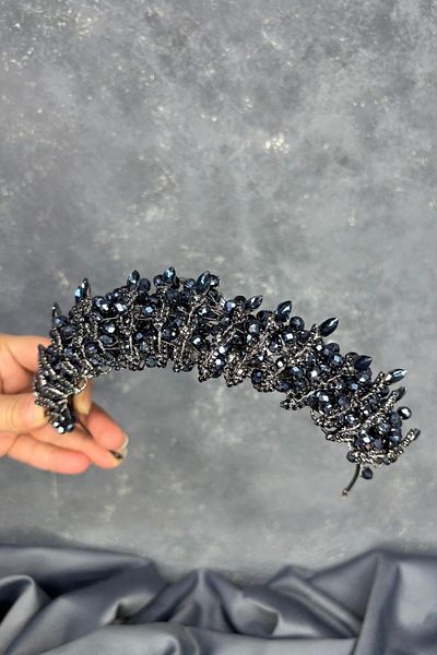 Hayalperest boncuk Crystal Bead Embroidered Steaming Bridal Crown
