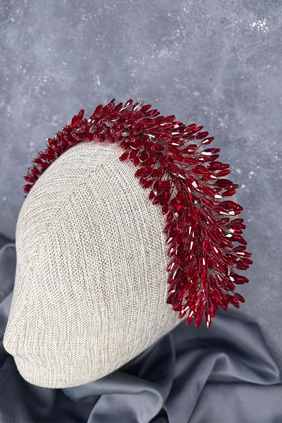 Hayalperest boncuk Burgundy Salba Bridal Henna Crown and Hair Turban Accessory