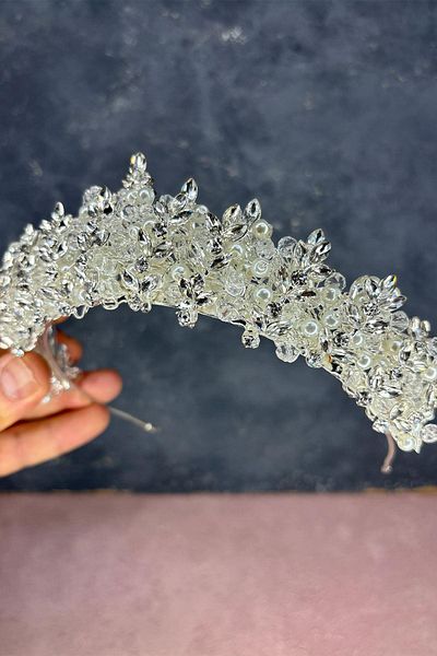 Hayalperest boncuk Umay Bead Embroidered Bridal Henna Crown