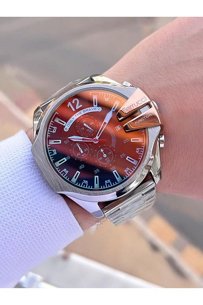 Ferrucci Colorful Glass Steel Cord Inner Dial Features Active 2 Years Warranty Men Wristwatch E.Fc04