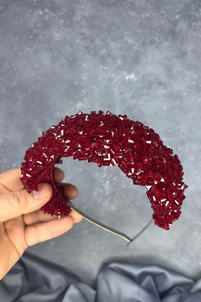Hayalperest boncuk Asu Intensive Bead Embroidered Bridal Henna Crown