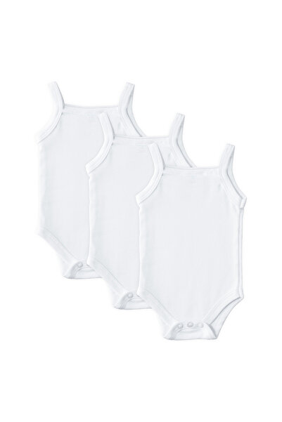 Babies Basic Sleeveless Girls Romper/Bodysuit. Set of 3 - White, 18-24 Months...