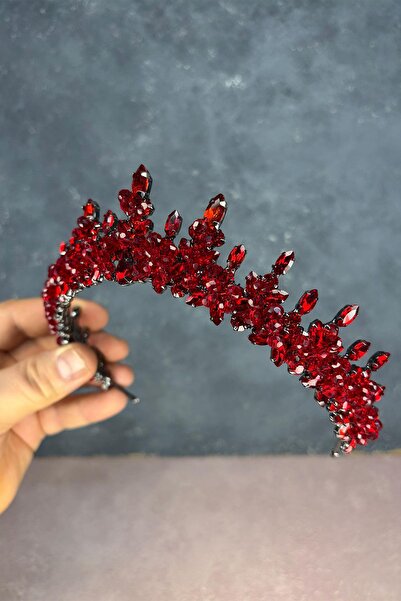 Hayalperest boncuk Red Lycia Bead Embroidered Bridal Henna Crown