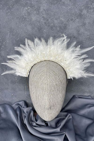 Hayalperest boncuk Feathered Crystal Beaded Arden Bridal Henna Crown