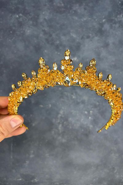 Hayalperest boncuk Likya Bead Embroidered Bridal Henna Crown