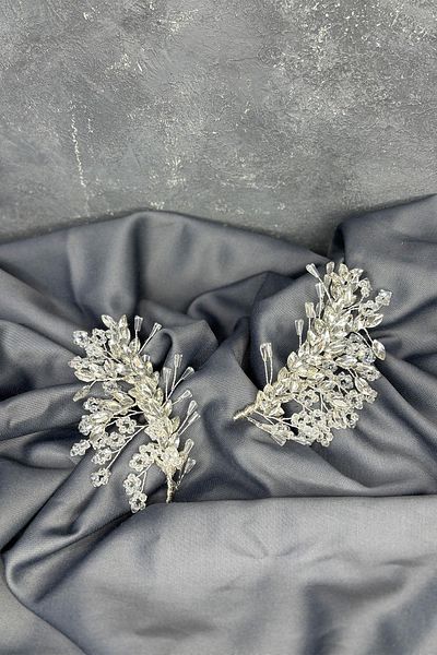 Hayalperest boncuk Transparent Silver Selis Double Sided Bridal Henna Crown Hair Accessory