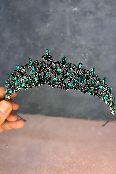 Hayalperest boncuk Emerald Green Island Bridal Henna Crown