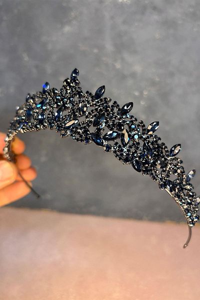 Hayalperest boncuk Navy Blue Island Bridal Henna Crown