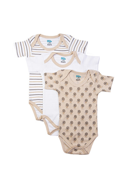 Babies Basic رومبر مطبوع - عبوة من 3 قطع، من 6 إلى 9 أشهر، متعدد الألوان