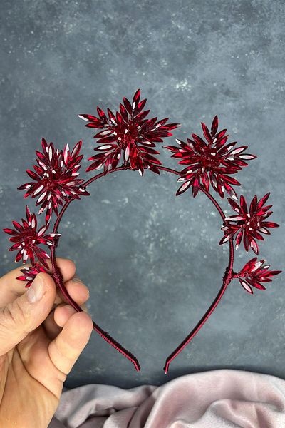 Hayalperest boncuk Star Stone Detailed Bridal Crown Henna Night and Hair Accessory for Wedding