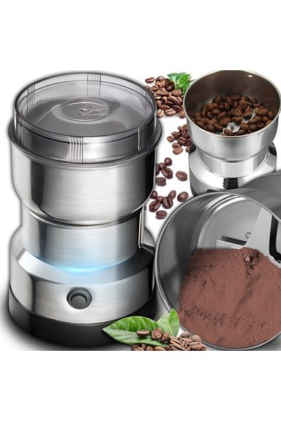 MACVI Rasnita electrica Macvi® pentru cafea, condimente si nuci, 100W, lame inox, argintiu