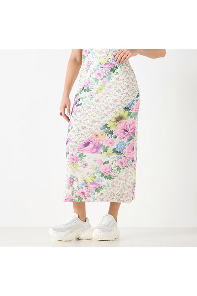 FAV Floral Print A-line Midi Skirt