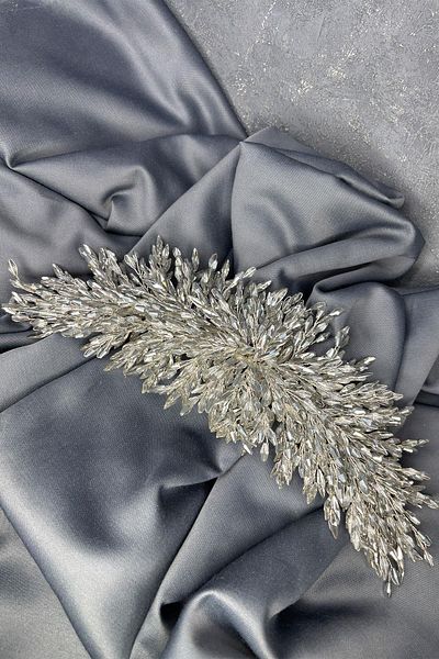 Hayalperest boncuk Silver grey eva dense beading bridal henna crown