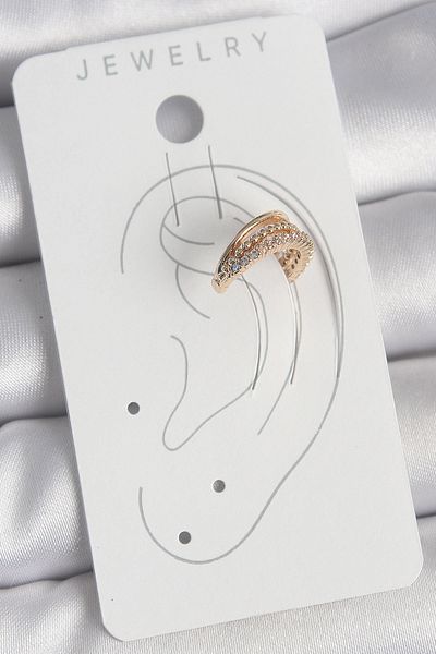 SeyCey.co Brass Gold Color Zircon Stone 3 Row Model Women's Cartilage Earrings