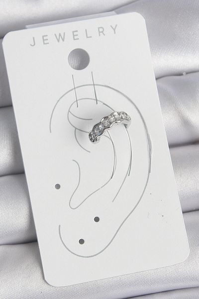 E BULURUM Brass Silver Color Zircon Stone Cartilage Model Women's Earrings
