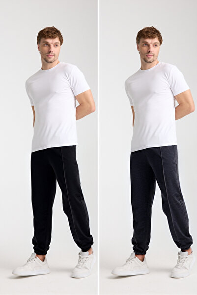 atlanticsport بنطال رياضي فضفاض برباط أمامي للرجال مكون من قطعتين