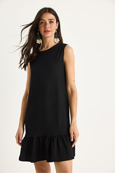 Bianco Lucci Women's Thick Strap Relaxed Cut Flounce Wrap Dress 60283373