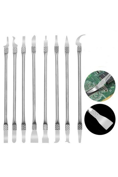 OEM Set 8 spatule electrician pentru modelare pasta, 17 cm, otel inoxidabil, argintiu