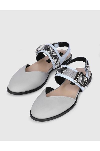 İLVİ Kalika Genuine Leather Blue Women's Sandals